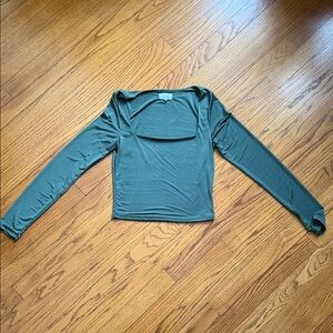 Chic Olive Long Sleeve Crop Top